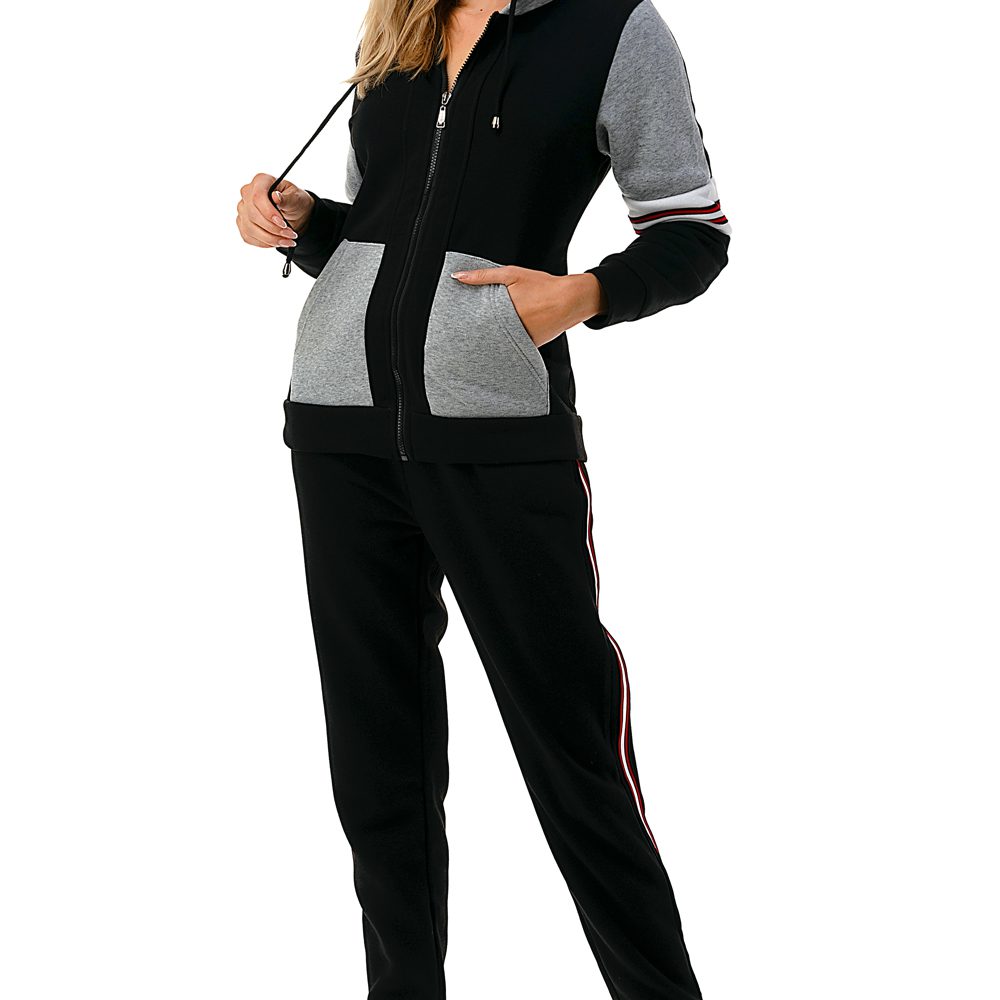  Jvini Track Suit For Women 2 Piece Set Fleece Lined jogging  Sweat Suits Full Zip Hoodie joggers Black Size Small : Clothing, Shoes &  Jewelry